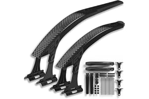 Wenbones liberación rápida, Guardabarros Ligero para Bicicleta de Carretera Set, Ajustable en Ángulo y Extensible Guardabarros Trasero o Delantero, para Bicicletas de 700 C×18-32mm (Negro×2)
