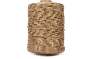 tenn well 1.82mm Jute Twine String, 500 Feet 152M Natural Jute Garden String for Gift Wrapping, Floristry, Gardening and DIY Crafts Decoration (Brown)