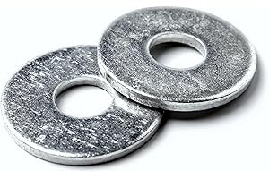 DOJA Barcelona | Arandelas Anchas | M8 | Acero Galvanizado | Pack 100 | Arandelas para Tornillos, Para bisagras de puertas | Amplio Uso: Construcción, Maquinaria, Fontaneria, Bricolaje, Carroceria