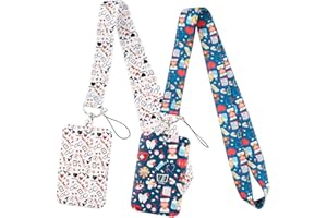WEGLOK Lanyard para Enfermeras, 2 piezas, Lanyard con Tarjetero, ID Card Badges Holder con Cordón, Colgante de Llaves y Tarjetas de identificación con Clip de Seguridad y cordón,para el Cuello de la escuela