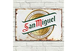 LBS4ALL San Miguel Signs Placa de metal de aluminio Vintage Pub Tiki Bar Home Cafe Wall Cerveza Retro Club