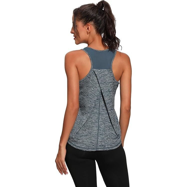 CRZ YOGA Vrouwen Sport Tank Top Racerback Mouwloze Yoga Tops Zomer Fitness Tops Gym Lichtgewicht Sport Top Witte opaal S