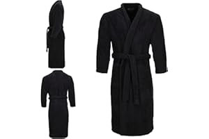 F4D Dressing Gown 100% Cotton 500 Gsm Shawl Bath Robes for Men,Soft Dressing Gown for Women UK,Towelling Robe for Men