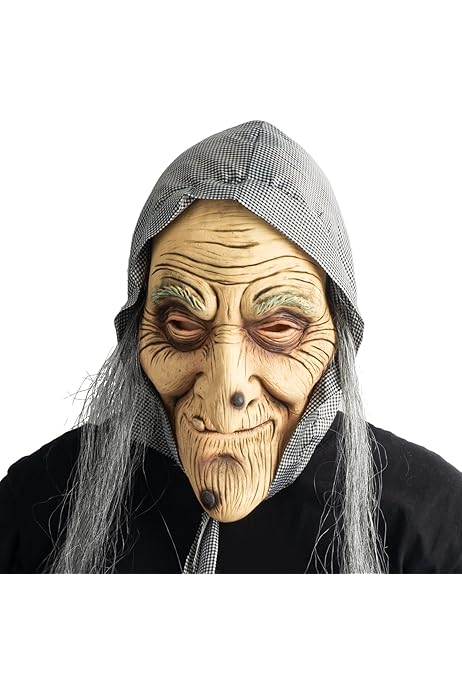 Maschera Vecchio Uomo In Lattice Per Halloween | Costume Spaventoso Per Feste E Carnevale - Foto 8
