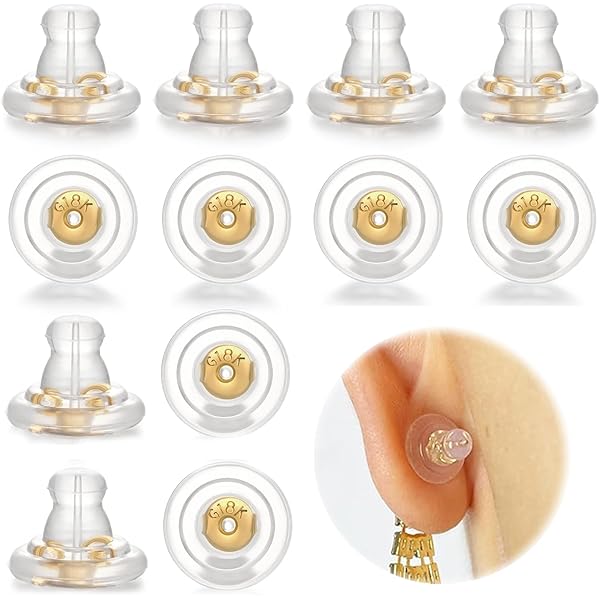 100 Fermaorecchini In Silicone Trasparente - Chiusure Sicure E Comode Per Orecchini - Foto 2