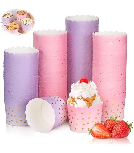 Muffin papieren vormpjes, 100 stuks, rood en blauw cupcake-inpakpapier, muffinvormpjes papier, voor Halloween, verjaardagen, bruiloften, feesten (strepen
