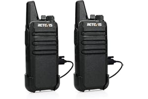 Retevis RT622 Walkie-Talkie, 113g Radio Portatile Ricaricabile, Suono Chiara, VOX, ABS Materiale, Clip Posteriore Rimovibile, PMR446 Interfono Professionali per Alpinismo, Campeggio (Nero, 1 Paio)