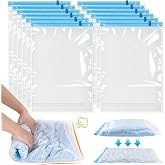 Dntorx 12 Adet Kıyafet Seyahat i&ccedil;in Vakum Torbası, 40x60cm Kıyafetler i&ccedil;in Vakum Torbaları Yerden Tasarruf Eden Vakumlu Sakla