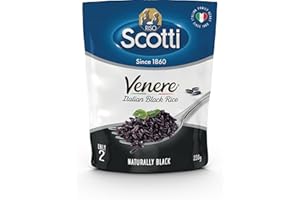 Riso Scotti, Rapid Venere, Riso Venere Integrale Cotto al Vapore, Pronto in 2' in Microonde, Riso con Gusto e Profumo Aromatico, Facile da Cucinare, Formato 230 g