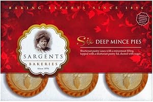 GANGAN Sargents Deep Mince Pies 6 Pack - Weihnachts-, Advents-Törtchen