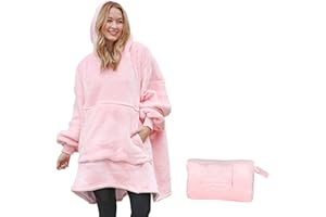 Catalonia Classy Coperta con cappuccio Sherpa indossabile oversize, felpa con cappuccio grande, coperta morbida e calda con tasca frontale per adulti, donne e uomini