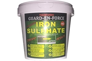 GUARD-EN-FORCE 1 KILOGRAM TUB PREMIUM IRON SULPHATE LAWN FERTILISER, LAWN TONIC & GRASS GREENER