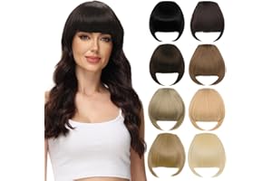 PARXITN Clip in Bangs Clip in Extensions przedłużanie włosów, syntetyczne płaskie grzywki ze skroniami z przodu, grzywka, treska, jasny popielaty blond, dla kobiet, grzywka