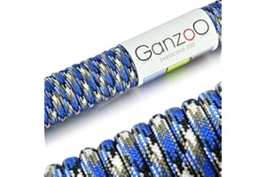 ‎GANZOO Ganzoo Paracord 550 Seil, Nylon-Polyester, 4mm, Typ 3, 30 Meter, 7 Kernstränge, Outdoor-Schnur, Allzweck-Seil, Hundehalsband, Hundeleine, Armband knüpfen, Camping, Survival