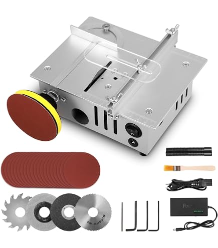 Mini Sega Circolare Da Tavolo Con 4 Lame - Alimentatore A 7 Marce, Taglio Regolabile 0.1-15 Mm