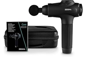 ZEEGMA CURE Pistolet do Masażu Mięśni Głębokich, Masażer z Ekranem Dotykowym LCD do Masażu Pleców Ramion nóg, 12 Głowic Masujących, 7 Prędkości, Praca 3-6 h