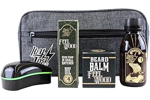 HEY JOE - Bearded Survival KIT Deluxe N. 4 | Kit di correzione barbe tra cui: olio, balsamo, shampoo, spazzola per barba e beauty case regalo