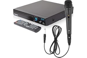 Grouptronics GTDVD-181 Compact Multi Region DVD Player With Karaoke Mic - Karaoke Player with USB, HDMI, Scart & Easy Setup