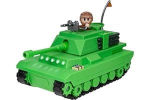 DEVSERIES Brookhaven Feature Tank - 19 cm Fahrzeug mit Licht, funktionierenden Laufflächen, ausfahrbarem Gewehrturm, 7 cm Figur, und exklusivem virtuellen Item Code