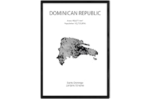 ‎NACNIC Nacnic Poster Dominikanische Republik. Blätter von Ländern und Kontinenten. A3 Größe