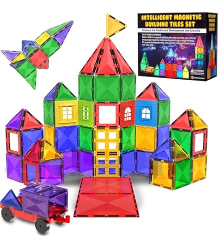 Gioco Magneti Automobili Magna Tiles Cars - Set Costruzione Magnetica 2 Pezzi Rosso E Viola