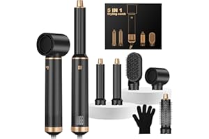 UKYITU Airbrush 5 in 1 Hair Stylers, Magic Air Styler with Ionic Hair Dryer, Air Curler, Hot Air Brushes for Drying, Curling, Straightening All Hair Type/Length