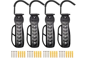 Sadodo Set Of 4PCS Bicycle Holders, 𝐖𝐚𝐥𝐥 𝐌𝐨𝐮𝐧𝐭 𝐁𝐢𝐜𝐲𝐜𝐥𝐞 𝐇𝐚𝐧𝐠𝐞𝐫, For Indoor Bike Wall Storage Racks, 𝐓𝐲𝐫𝐞 𝐇𝐨𝐥𝐝𝐞𝐫𝐬, Black,Screws Included