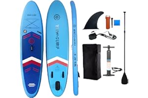 EASY BIG Inflatable Stand Up Paddle Board Set, Wide SUP Board Design, 400 lbs Weight Limit, with Paddle, Pump, Backpack, Fins for Adults and Youth