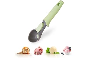 Domumkit Ice Cream Scoop, Cookie Scooper with Soft Grip Handle for Gelato, Sorbet, Melon, Fruit, Cookie Dough, Muffin, Mashed Potatoes, 7 inches
