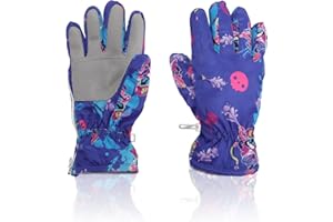 YooxArmor Guantes de Esquí para Niños,Guantes de Nieve de Invierno Impermeables para 4-8 Niños y Niñas,Guantes de Snowboard Resistentes al Viento y al Frío para Esquí y Ciclismo