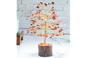 CROCON Red Jasper Crystal Tree of Life, Handmade Gemstone Tree, Chakra Tree of Life, Feng Shui Tree Bonsai, Money Tree, Healing Crystal Decoration, Stone Tree, Artificial Tree, Stone Tree, Spiritual Gifts