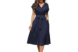 Damen Musselin Kleid Mit Taschen - Leichtes Sommerkleid V-Ausschnitt