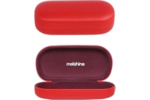molshine Hard Shell Leather Sunglasses Case,Classic Large Glasses Case for Women Men,Sunglass Eyeglasses