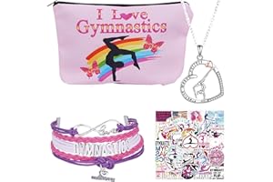 XIAZHDZ Turnen Zubehör Set für Mädchen - Turnen Armband, Turnen Kette, Kosmetiktasche & Gymnastik Sticker - Coole Sachen für Turnerin, Turnbeutel Mädchen & Sportliche Geschenke