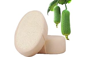 Qiwenr 2 Piezas Depurador Corporal Exfoliante de Esponja Natural de Lufa,Hecho de Esponja de Lufa de Ducha Ecológica y Biodegradable,Para Eexfoliación,Masaje y Cuidado Corporal(Beis/Blanco)