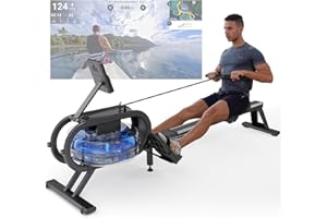 DRIPEX Rameur Pliable Appartement Freinage Magnétique 16 Niveaux de résistance Silencieux avec APP Exclusive, Rameur Magnétique Support de Tablette Assemblage Facile