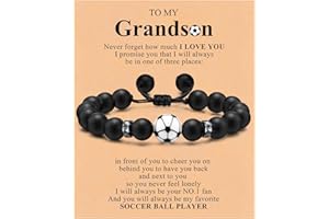 XUANPAI Football Bracelets for Boys Gifts for Son Grandson - Football Gift for Teenage Boys 8-12 13-15 years Waterproof Sports Presents for Nephew Brother Silicone Bracelet Teenage Gadgets (To My Grandson)