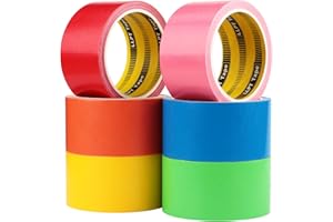 LLPT Duct Tape 6 Premium Assorted Color Packs Fabric Gaffer Tape 50MM x 9M Included Blue Pink Yellow Green Orange Red (DT606)