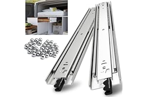 NECILO Heavy Duty Drawer Runner with Lock, 700mm Silver 68kg Load Capacity Drawer Slides, Full Extension Ball Bearing, Suitable for Motorhome and Large Storage Cabinets, Side Mount, 1 Pair(2 Packs)
