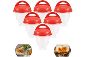 SEABABOO 6pcs Stampi In Silicone In Camicia Antiaderente Per Cuocere Le Cooker Cuoci Uova Sode Cuociuova Senza Guscio Cottura Stampo Cuociuova Portauova Lo Stampo Per Uova Sode è Sicuro E Salutare