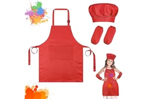 Ainiv Grembiule da Pittura Bambini, Grembiulino Impermeabile Scuola Maniche Lunghe con Tasche, Grembiule Pittura per Bambino Bambina, per Dipingere Scuola Asilo Cucina Casa