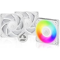 ARCTIC P12 Pro A-RGB (3 Pak) - Krachtige Premium Ventilator, 120 mm PWM PC Fan met Y-Kabelsplitser, Casefan, 600–3000 rpm, 0 rpm <5% PWM, 5V Digitale RGB, Hydrodynamisch Glijlager, 4-Pins - Wit ARCTIC P12 Pro A-RGB (3 Pak) - Krachtige Premium Ventilator, 120 mm PWM PC Fan met Y-Kabelsplitser, Casefan, 600–3000 rpm, 0 rpm <5% PWM, 5V Digitale RGB, Hydrodynamisch Glijlager, 4-Pins - Wit