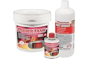 POWER TANK - Tratamiento Tanque Deposito Moto Auto (100/120 LT) Kit Very Big 2,5 kg para Interior de Tanques Gasolina y Diésel Elimina Óxido Repara Protege Tanques Oxidados de Motos Autos de Época