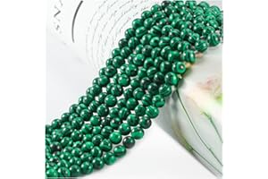 OUUBUUY Perle Pierre Naturelle,45 pièces 8mm Malachite Pierre Naturelle pour Bracelet,Perles pour Bracelet Bijoux