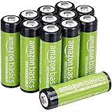 Amazon Basics AA Rechargeable Batteries 2000mAh (Double A), NiMh, Pre-charged, 12-Pack