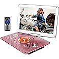 YOOHOO 14 inch Portable DVD Player with Remore Controller High Resolution Rechargeable Battery Large Size Screen DVD Player for Car (Gold)