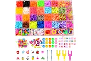 TUILFUL 3000+ Loom Band Kit - 32 Vibrant Colors Loom Bands, Bracelet Making Set with Charms, Tools and Storage Box – DIY Arts & Crafts Gift for Girls & Boys