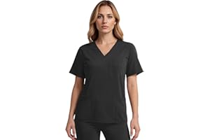 ANWRTUK Scrubs Top for Women, V-Neck Women's Care Tunic, Short Sleeve Work Clothing for Nurses, Dentists, Doctors, Veterinarians, Students