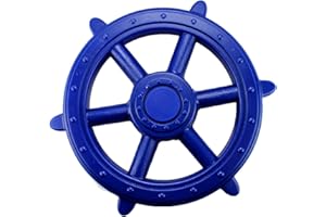 HIKS Large Blue Kids Childrens Pirate Steering wheel for Climbing Frame, Tree House & Play House (also available in Red Green & Yellow)