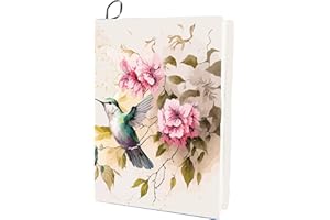 CRASPIRE Bird Stretchable Book Cover Hummingbird Animal Flower Washable Reusable Large Nylon Book Protector 9.4x15.7 Inch Elastic Notebook Wraps Suitable for Most Hardcover Books Classroom Students
